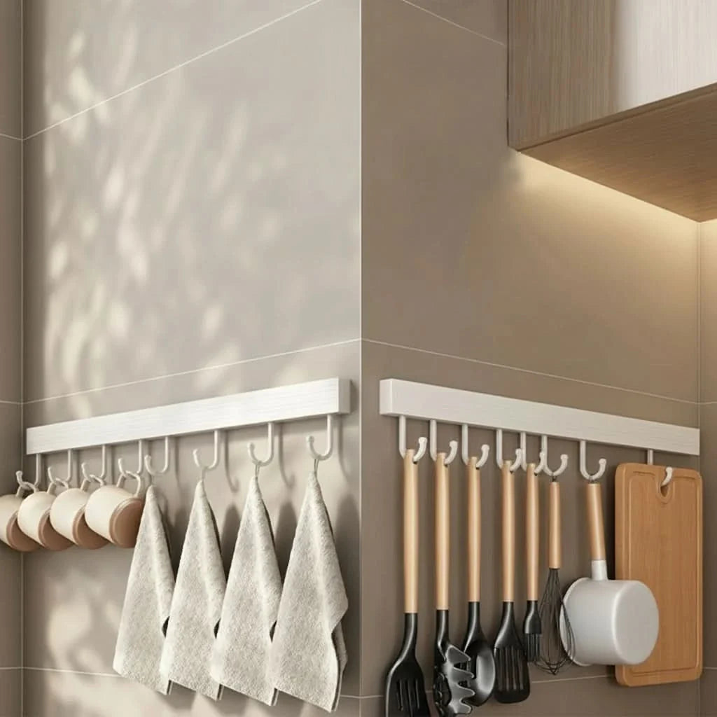 Küchenhänger Ohne Bohren Metall 30-50cm Wandregal für Küchenutensilien Handtücher Gewürzgläser Organizer | Sansoti