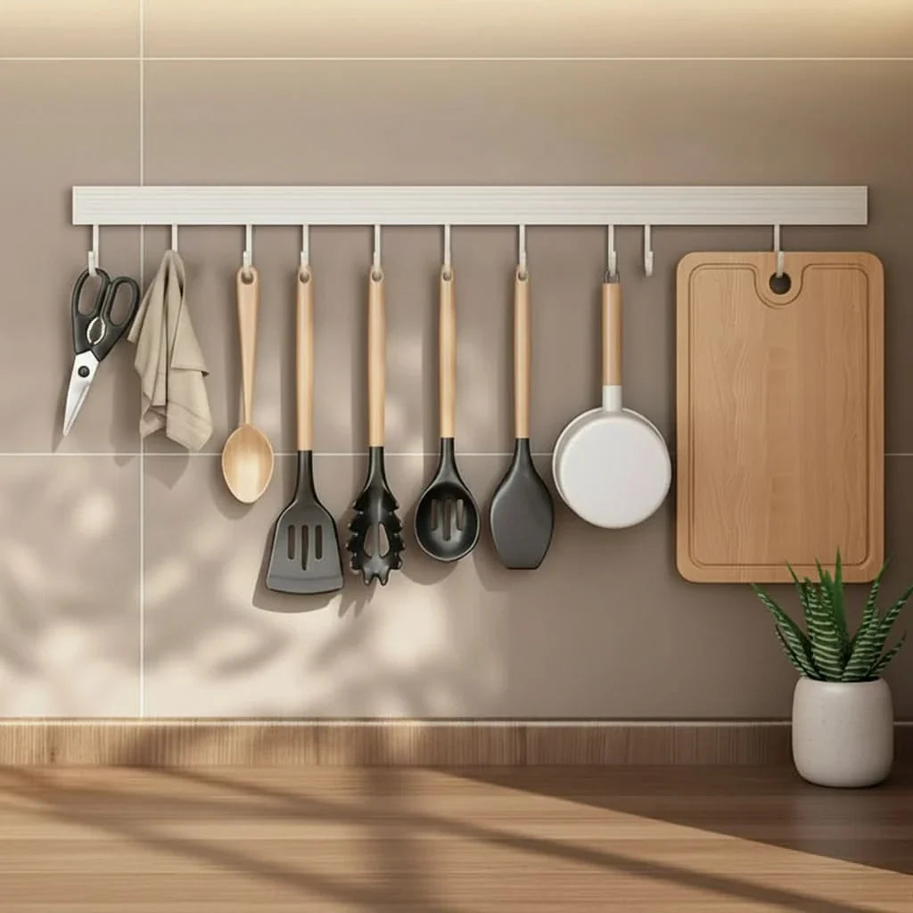 Küchenhänger Ohne Bohren Metall 30-50cm Wandregal für Küchenutensilien Handtücher Gewürzgläser Organizer | Sansoti