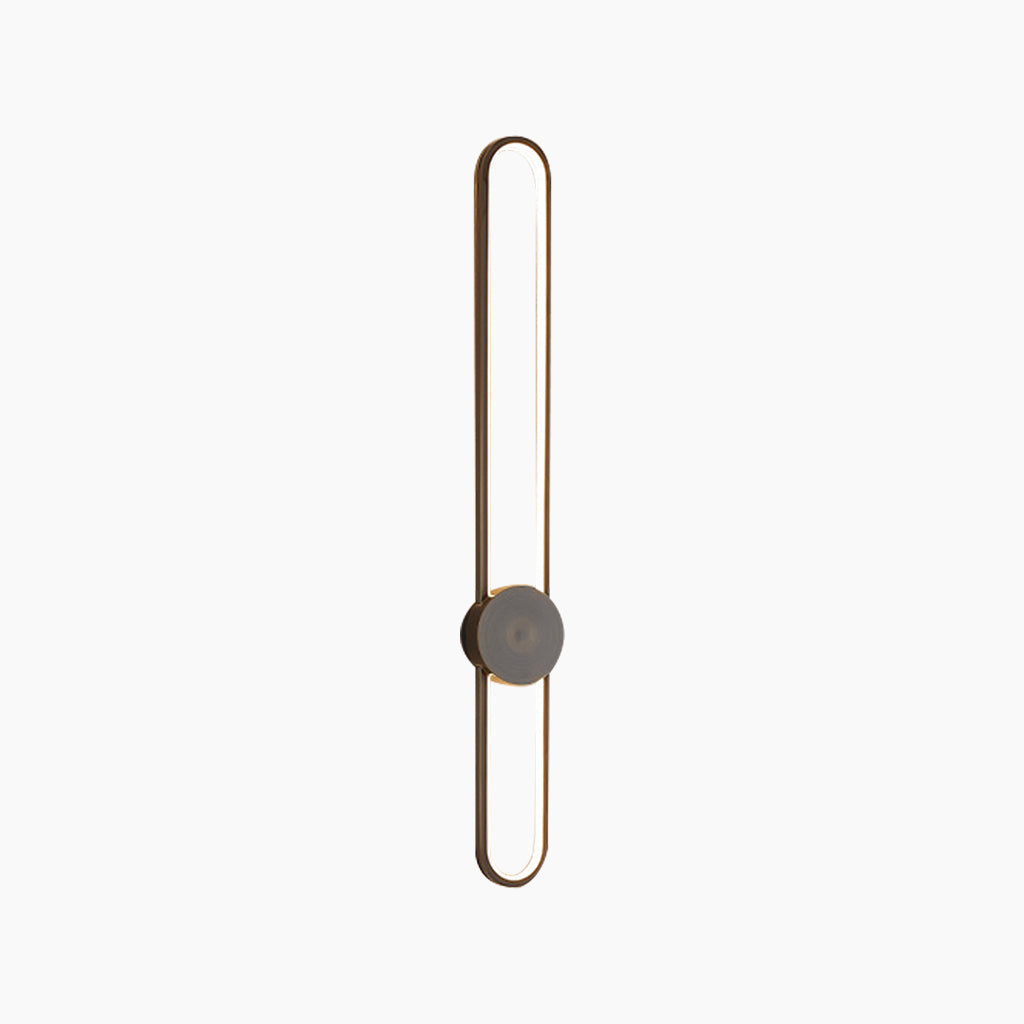 Ovale LED-Wandleuchte aus Aluminium, Schwarz-Gold, Schlafzimmer, Wohnzimmer, Flur, moderne minimalistische Beleuchtung | Sansoti