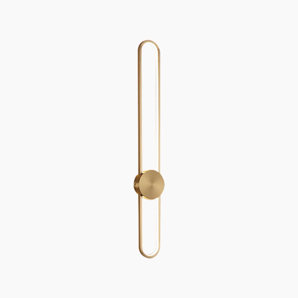 Ovale LED-Wandleuchte aus Aluminium, Schwarz-Gold, Schlafzimmer, Wohnzimmer, Flur, moderne minimalistische Beleuchtung | Sansoti