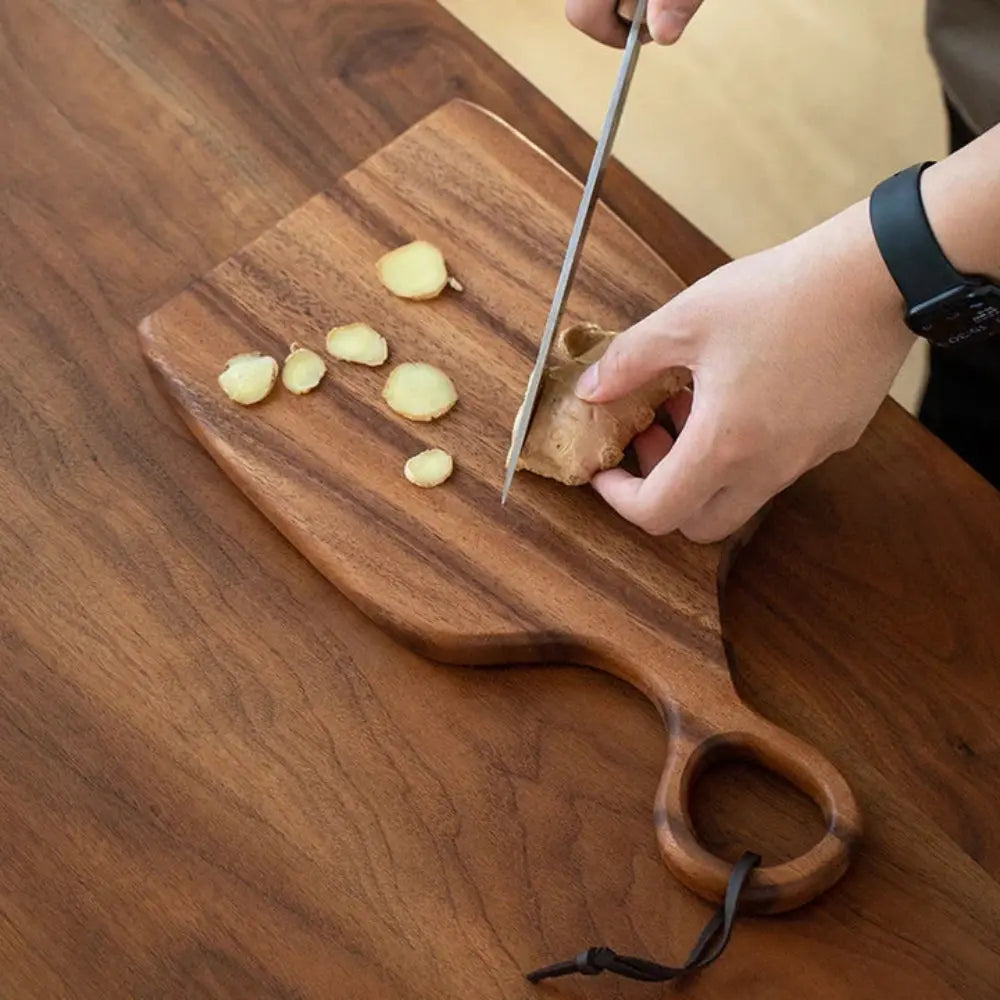Massief Houten Snijplank Set van 2 met Ophangoog – Walnoot 34 cm Keukenhulp Serveerplanken | Sansoti
