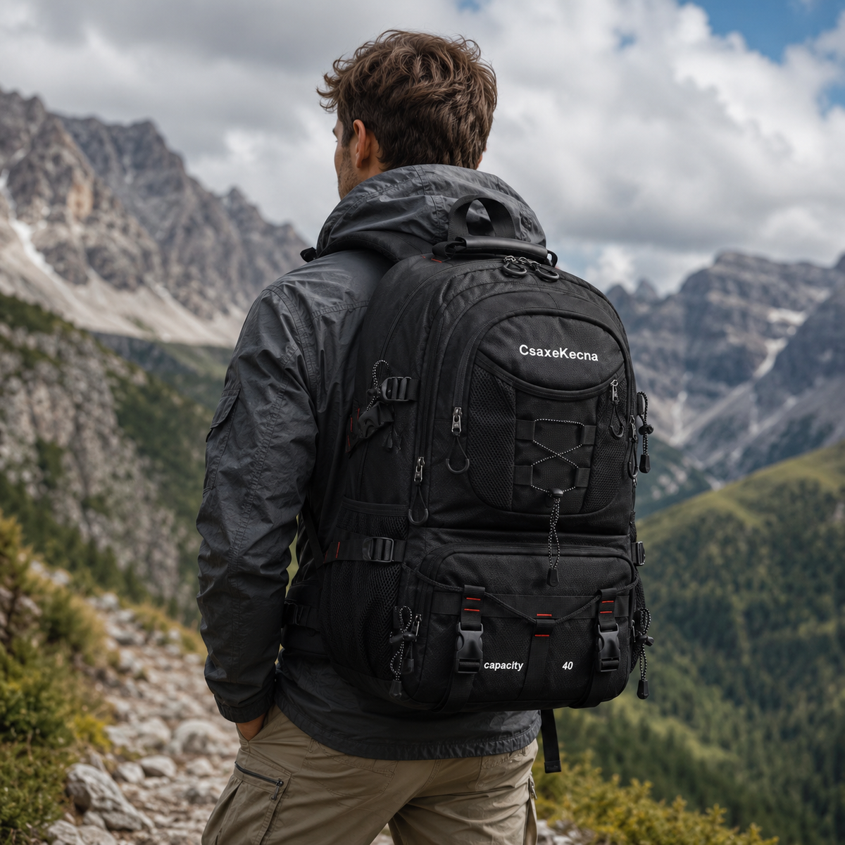 Trekkingtas 40 Liter met USB-Poort Ergonomisch Waterdicht voor Wandelen Bergtouren Outdoor Camping Reizen | Sansoti