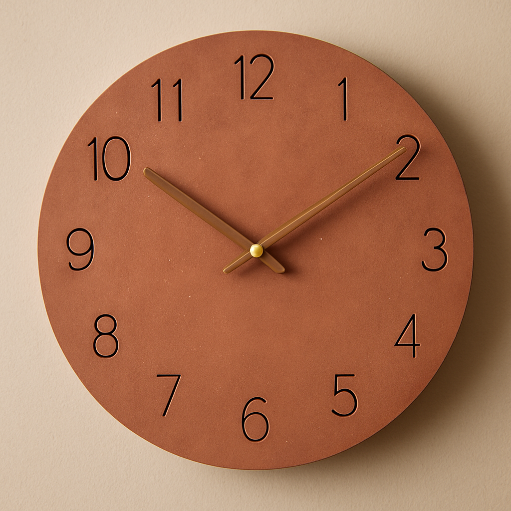 Houten Wandklok Ø29cm Modern Minimalistisch Stil Geruisloos Kwartsmechanisme Woonkamer Slaapkamer Kantoor | Sansoti