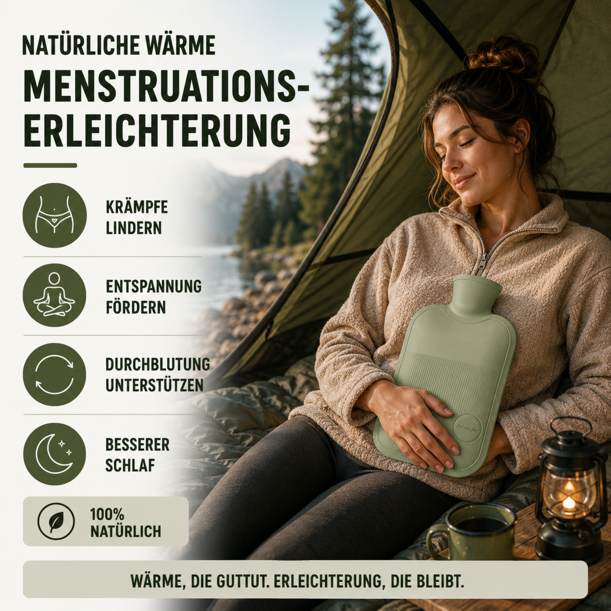 Hot Water Bottle 2000ml Leak-Proof with Soft Fleece Cover for Cold Feet Hands and Back Winter Warmth Comfort | Sansoti