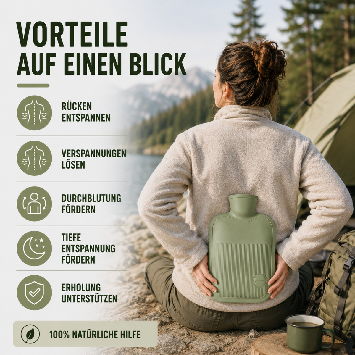 Hot Water Bottle 2000ml Leak-Proof with Soft Fleece Cover for Cold Feet Hands and Back Winter Warmth Comfort | Sansoti
