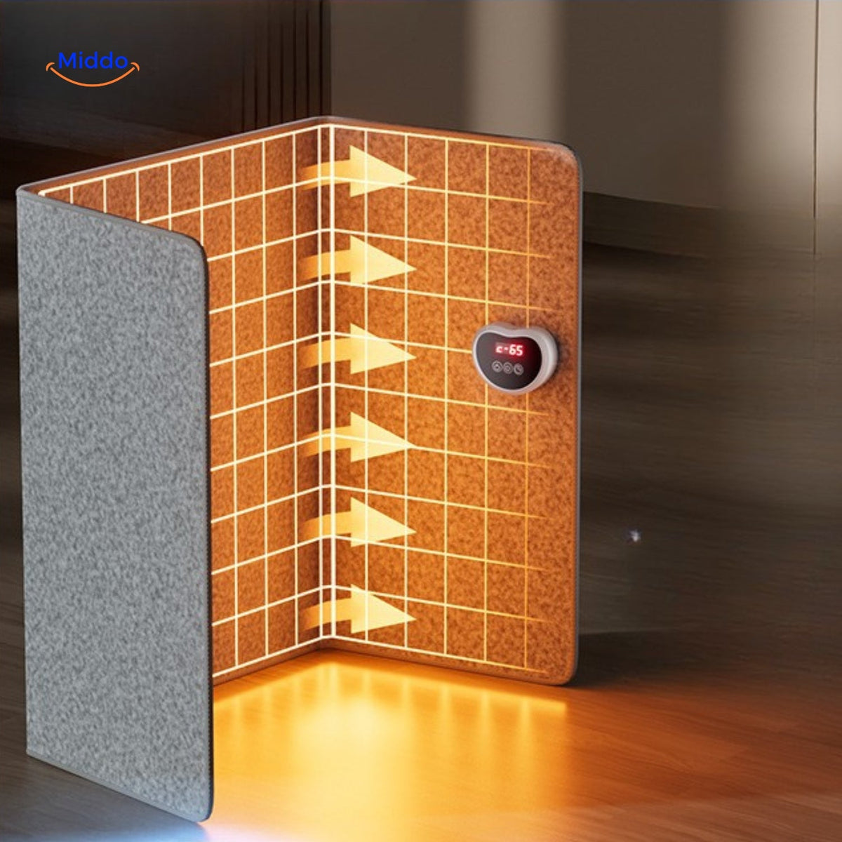 Elektrischer Beinwärmer, 3D-Wärmekissen mit 8 Heizstufen, Timer, Plüsch, Grau, faltbar und leise, fürs Büro | Sansoti