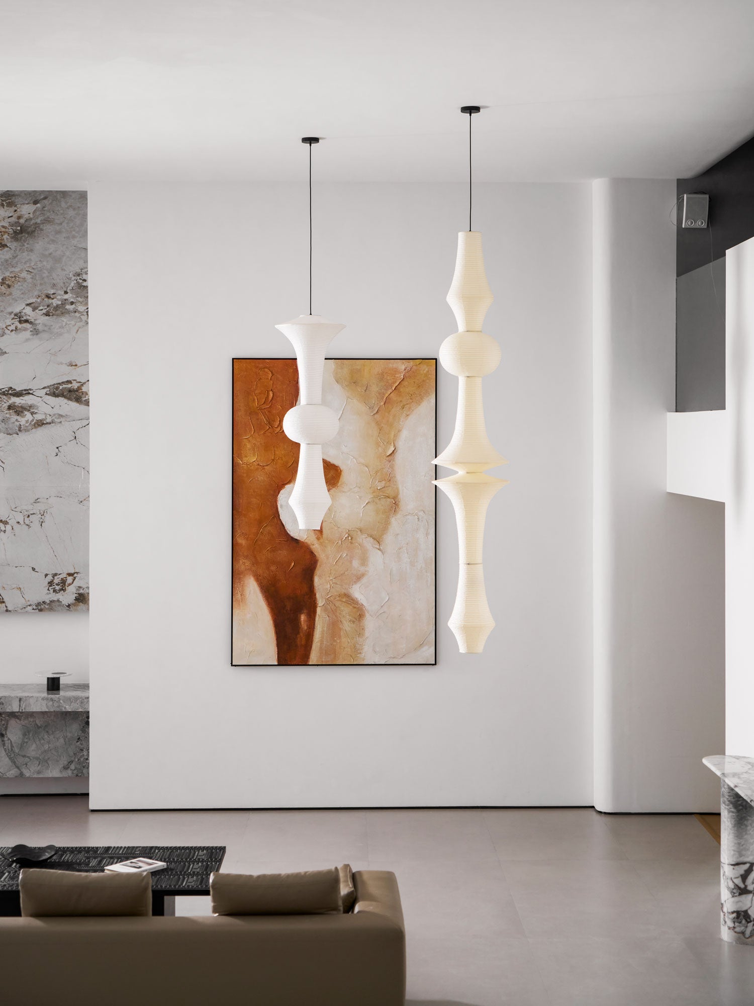 Japanse Hangende Papieren Lamp Zeven Formaten E26/E27 ø33-ø43cm 150-460cm Hoogte Mulberry Washi Moerasschors Translucide Kap Met Handgemaakt Karakter | Sansoti