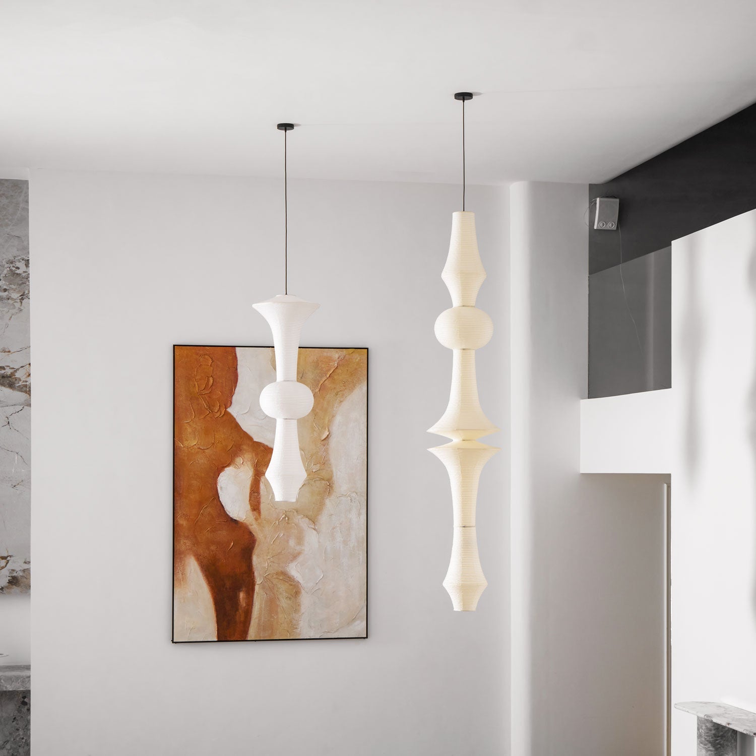 Japanse Hangende Papieren Lamp Zeven Formaten E26/E27 ø33-ø43cm 150-460cm Hoogte Mulberry Washi Moerasschors Translucide Kap Met Handgemaakt Karakter | Sansoti