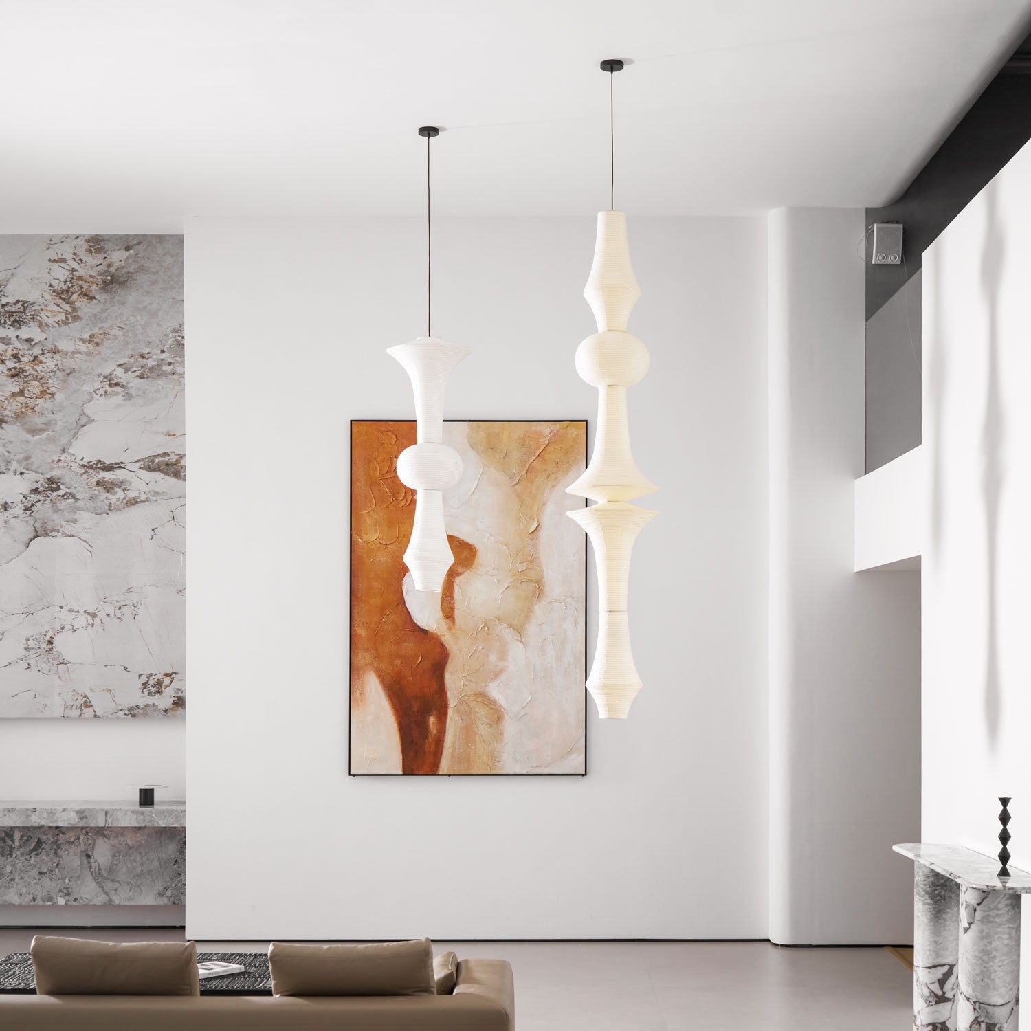 Japanse Hangende Papieren Lamp Zeven Formaten E26/E27 ø33-ø43cm 150-460cm Hoogte Mulberry Washi Moerasschors Translucide Kap Met Handgemaakt Karakter | Sansoti