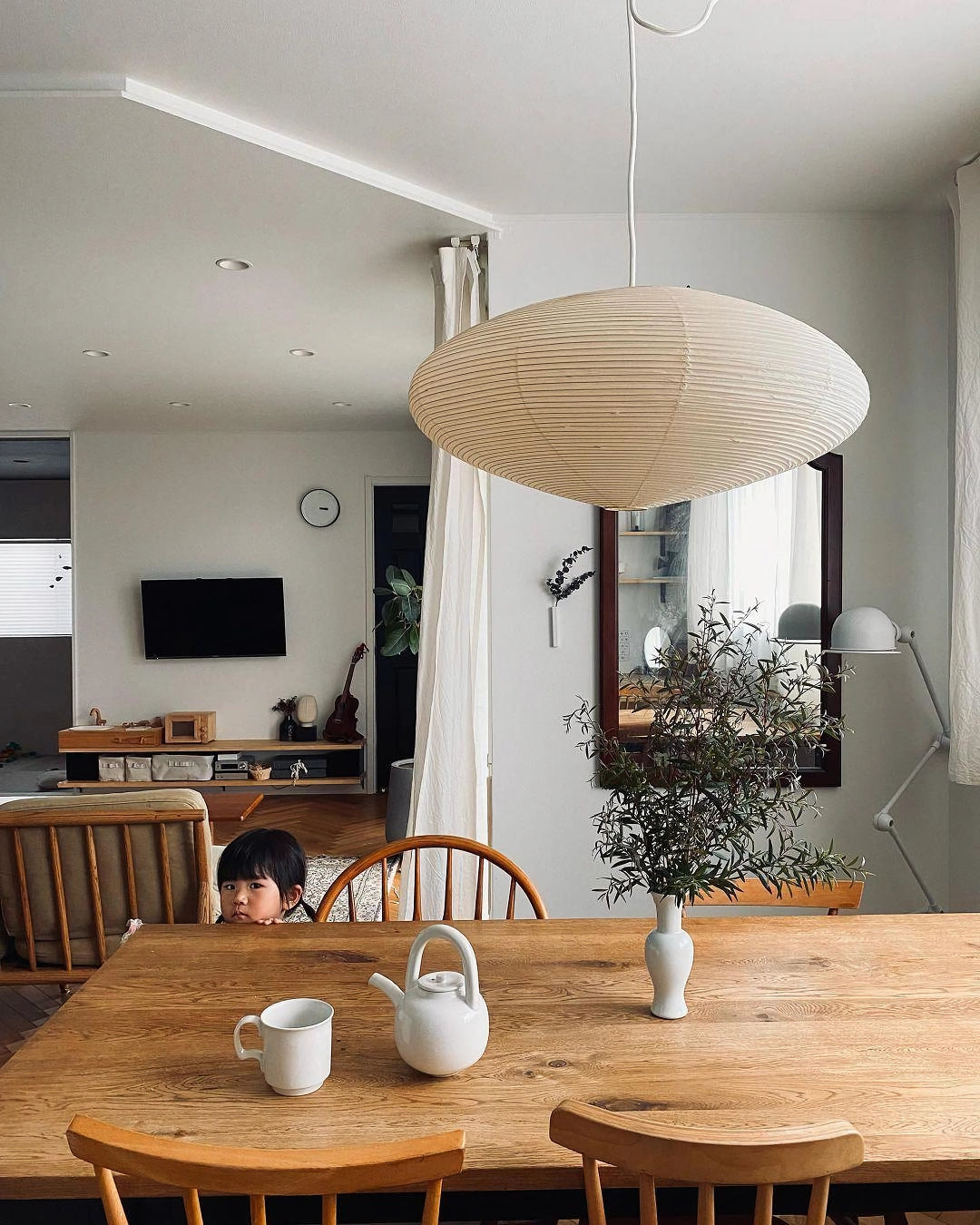 Handgemaakte Washi Papieren Hanglamp – Japans Design met E26/E27 Fitting – Zachte Verlichting voor Woonkamer, Slaapkamer & Eetkamer – Met Montagehaakjes | Sansoti