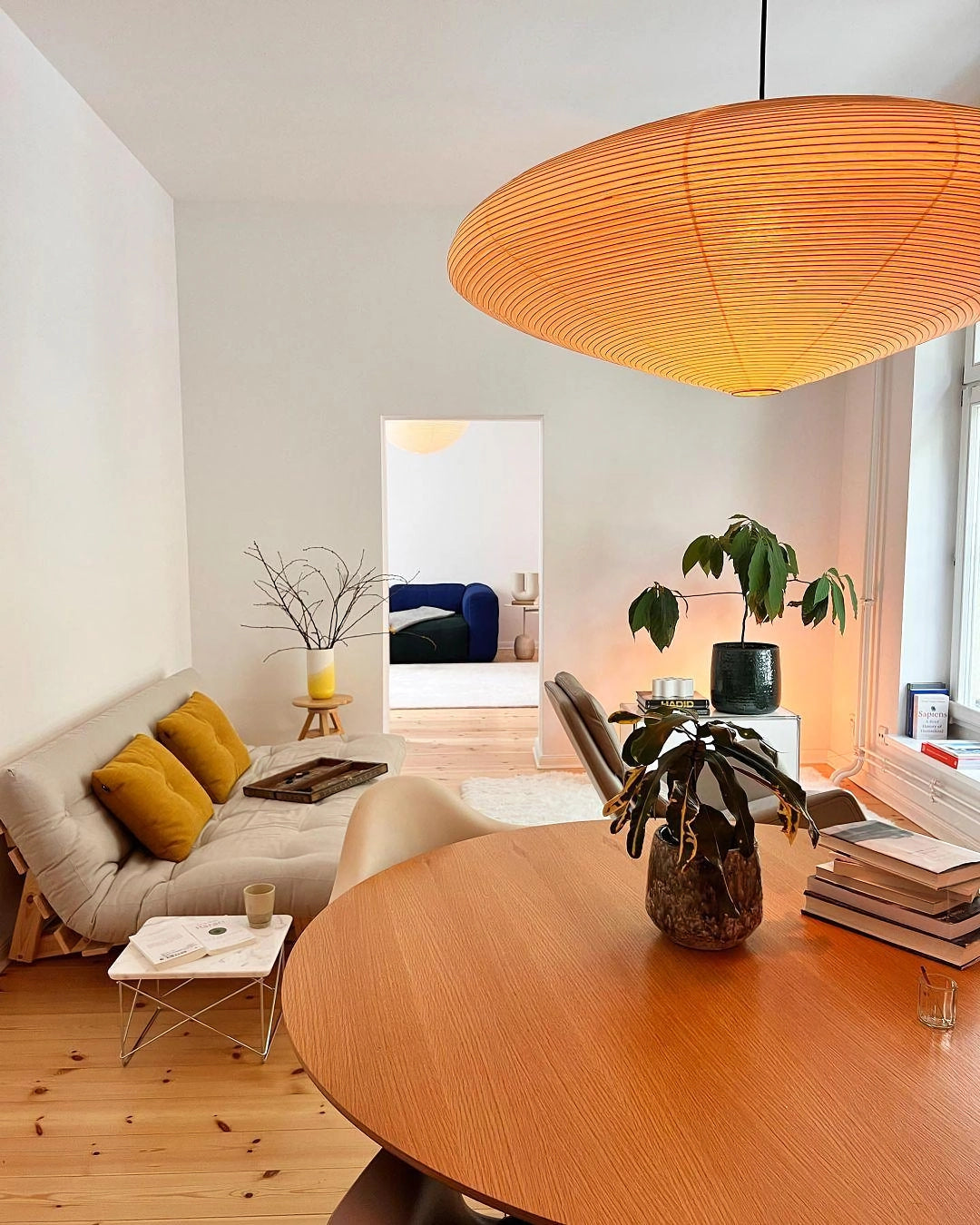 Handgemaakte Washi Papieren Hanglamp – Japans Design met E26/E27 Fitting – Zachte Verlichting voor Woonkamer, Slaapkamer & Eetkamer – Met Montagehaakjes | Sansoti