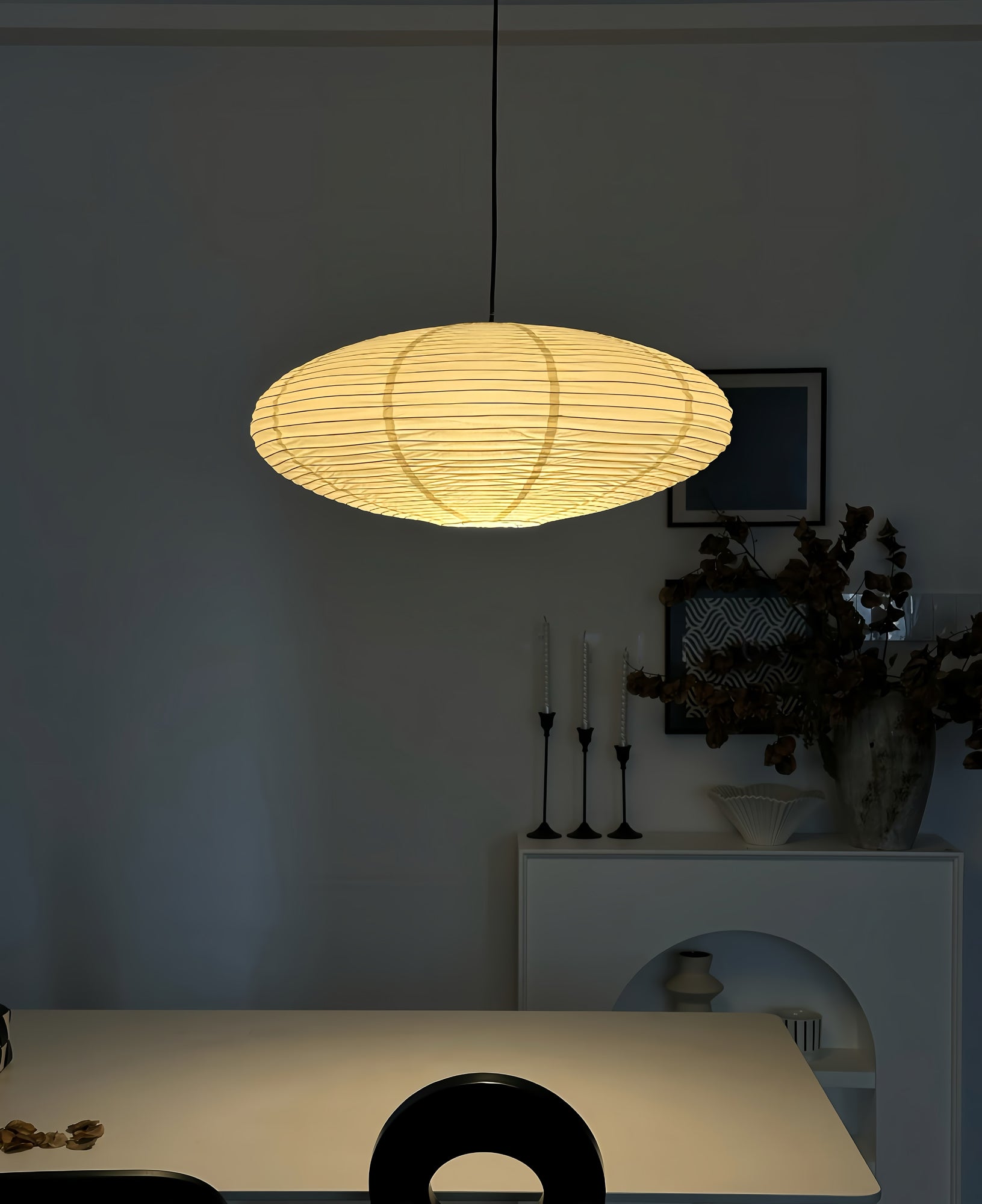 Handgemaakte Washi Papieren Hanglamp – Japans Design met E26/E27 Fitting – Zachte Verlichting voor Woonkamer, Slaapkamer & Eetkamer – Met Montagehaakjes | Sansoti