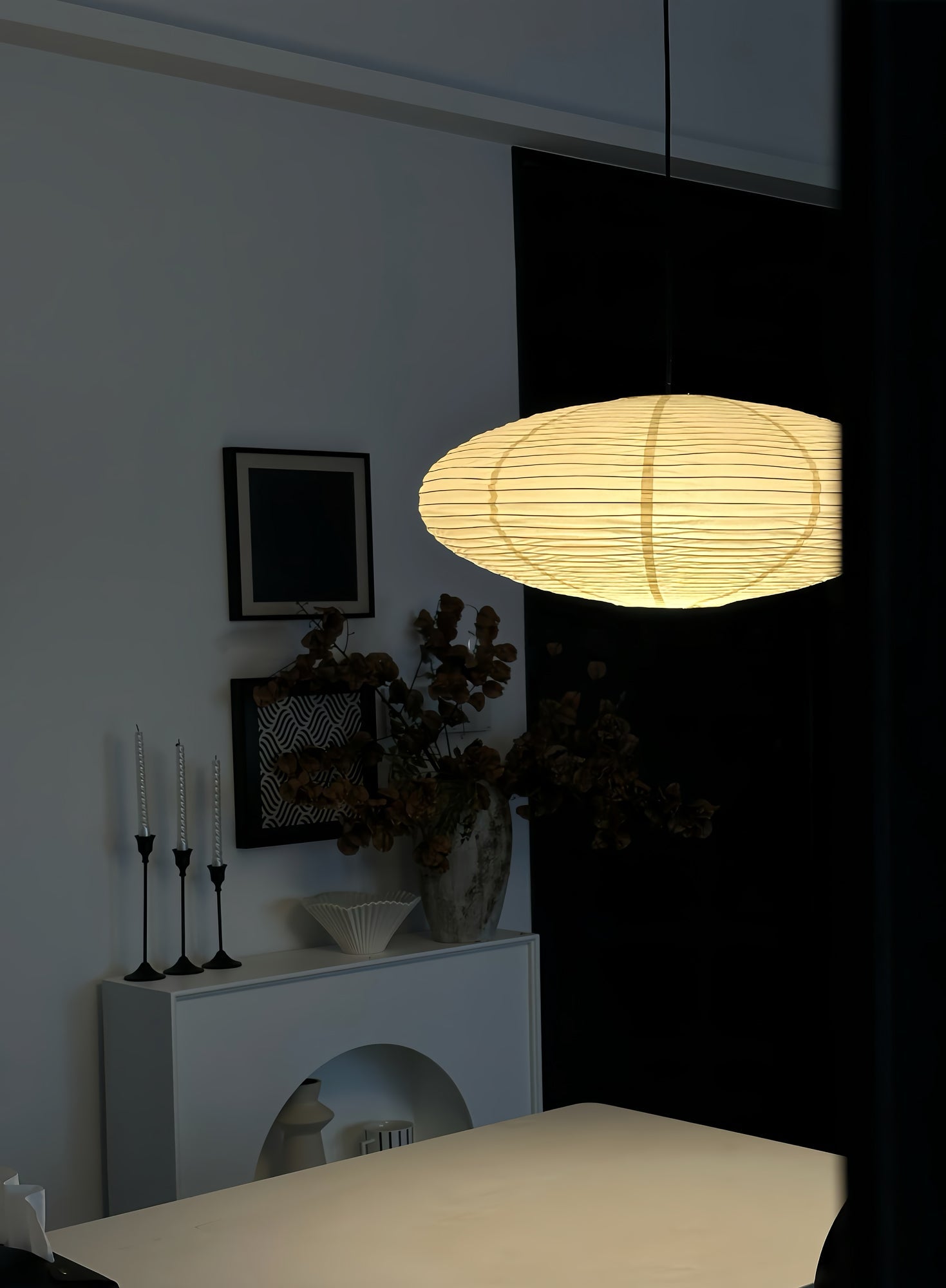 Handgemaakte Washi Papieren Hanglamp – Japans Design met E26/E27 Fitting – Zachte Verlichting voor Woonkamer, Slaapkamer & Eetkamer – Met Montagehaakjes | Sansoti