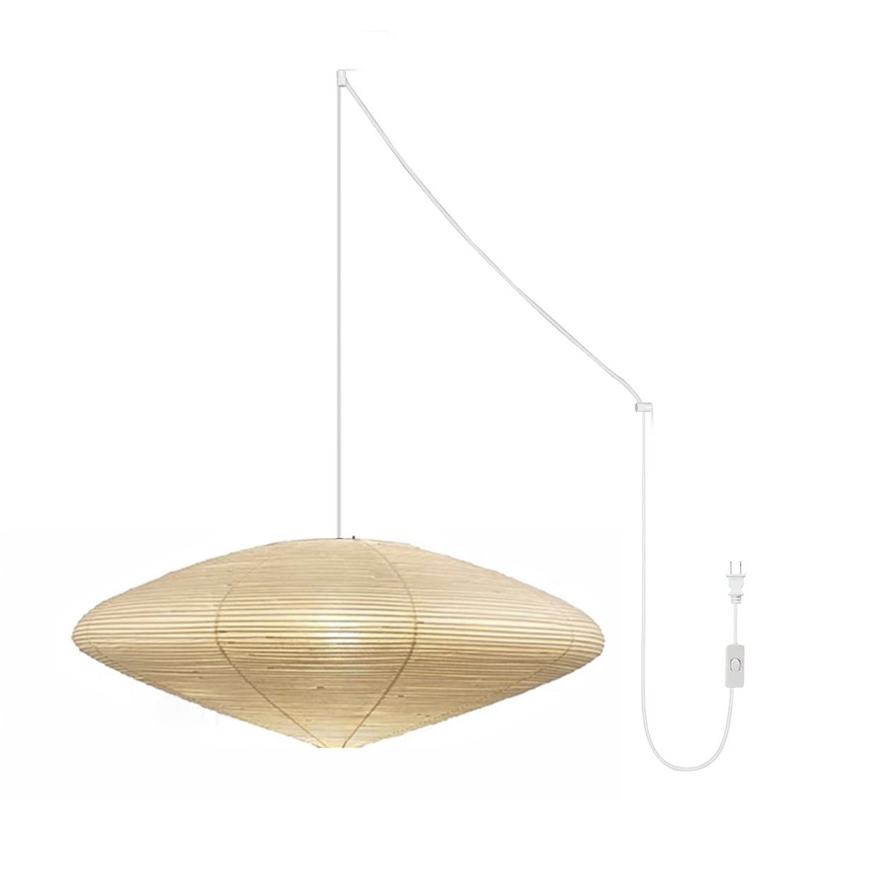 Handgemaakte Washi Papieren Hanglamp – Japans Design met E26/E27 Fitting – Zachte Verlichting voor Woonkamer, Slaapkamer & Eetkamer – Met Montagehaakjes | Sansoti
