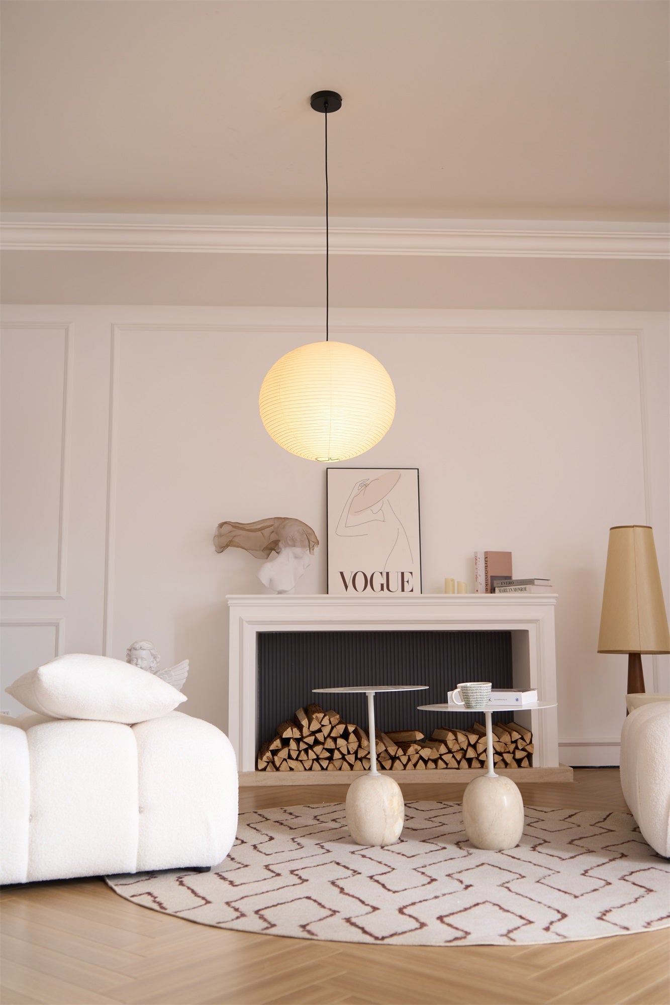Japanse Mulberry Paper Hanglamp — Handgemaakte Washi Lampenkap Bol Sfeerverlichting | Sansoti