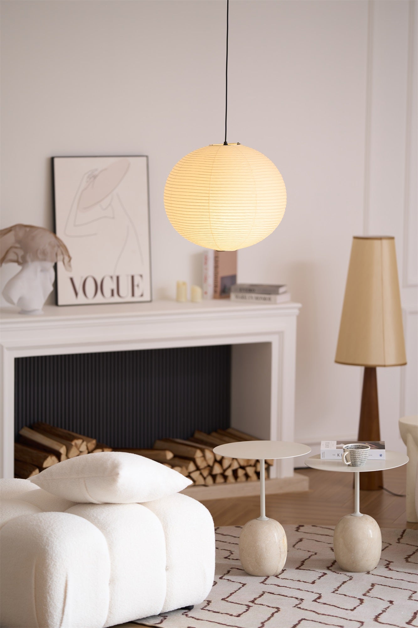 Japanse Mulberry Paper Hanglamp — Handgemaakte Washi Lampenkap Bol Sfeerverlichting | Sansoti