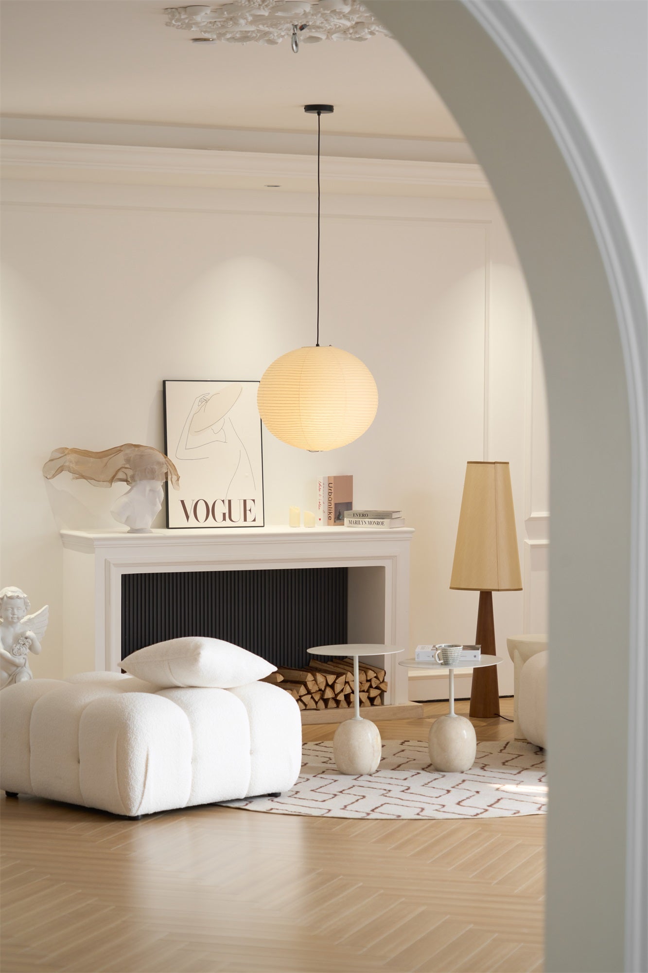 Japanse Mulberry Paper Hanglamp — Handgemaakte Washi Lampenkap Bol Sfeerverlichting | Sansoti