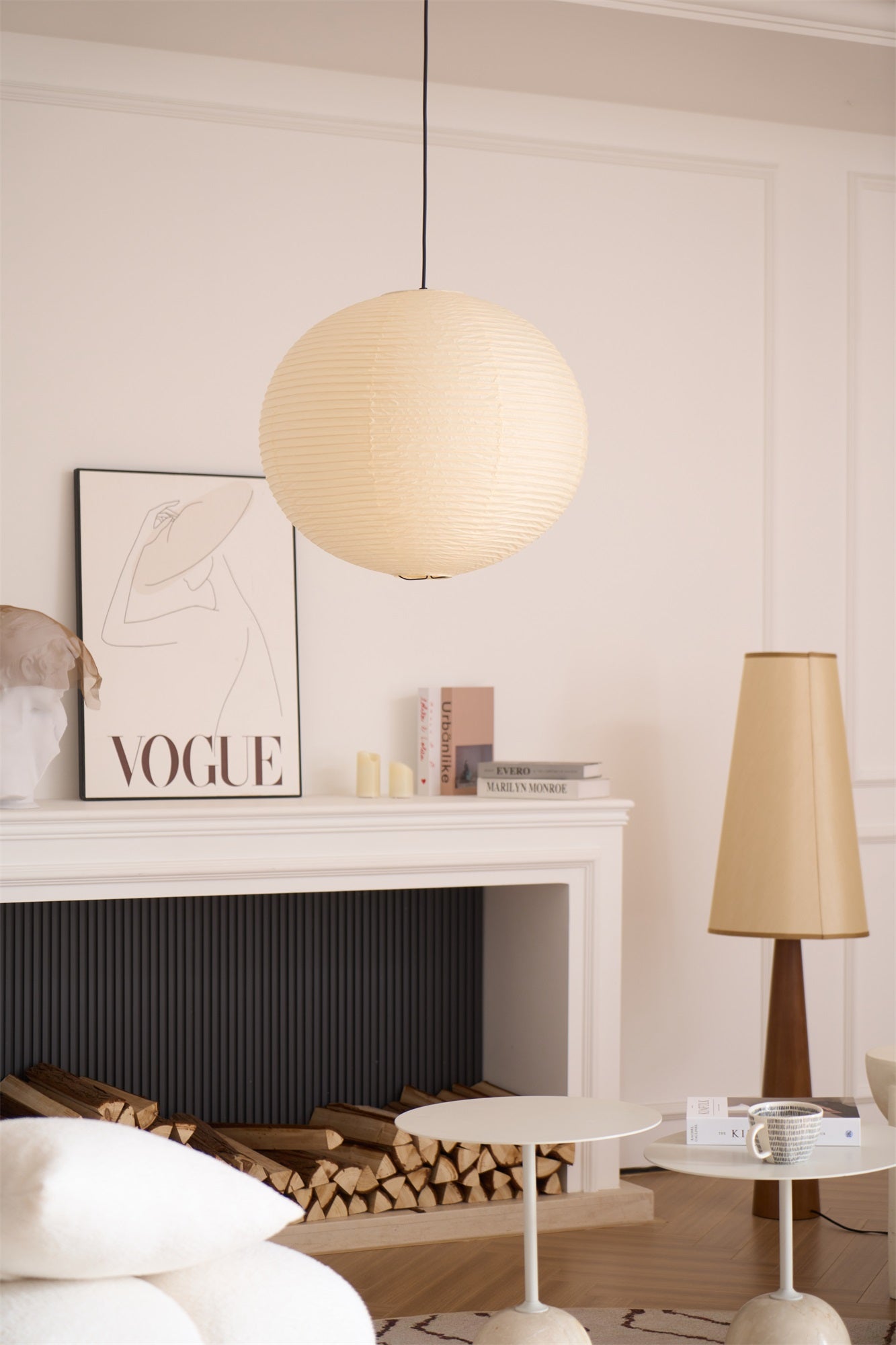 Japanse Mulberry Paper Hanglamp — Handgemaakte Washi Lampenkap Bol Sfeerverlichting | Sansoti