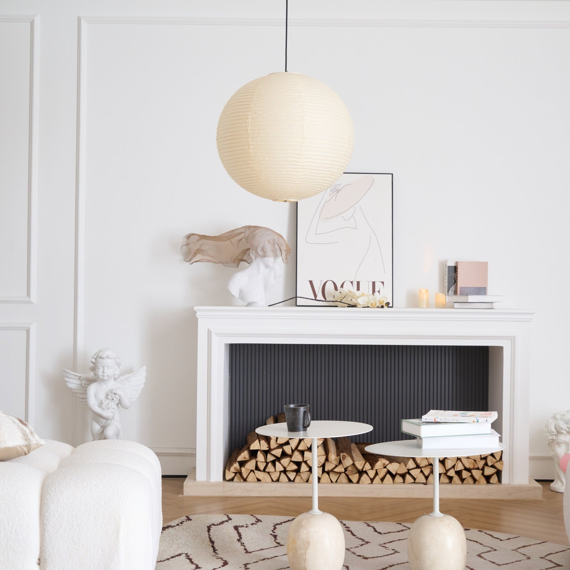 Japanse Mulberry Paper Hanglamp — Handgemaakte Washi Lampenkap Bol Sfeerverlichting | Sansoti