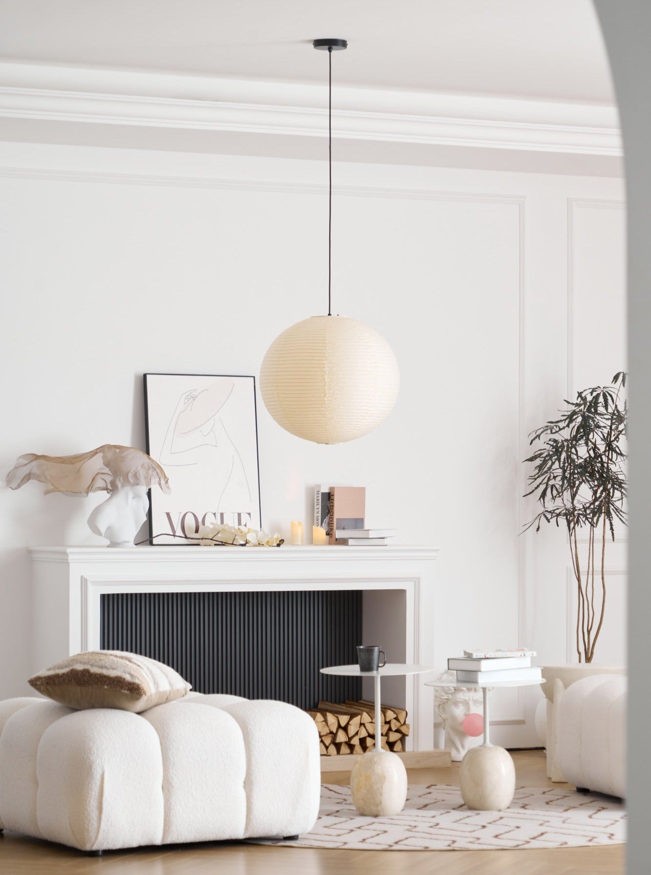 Japanse Mulberry Paper Hanglamp — Handgemaakte Washi Lampenkap Bol Sfeerverlichting | Sansoti