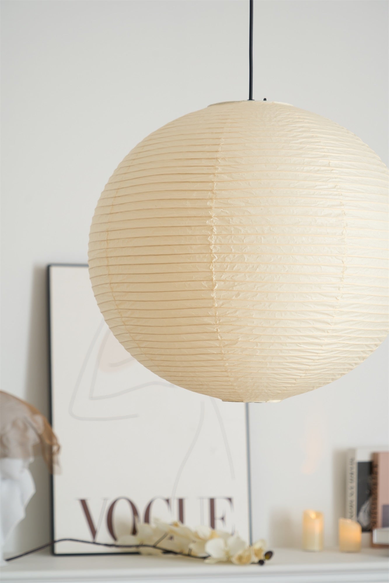 Japanse Mulberry Paper Hanglamp — Handgemaakte Washi Lampenkap Bol Sfeerverlichting | Sansoti
