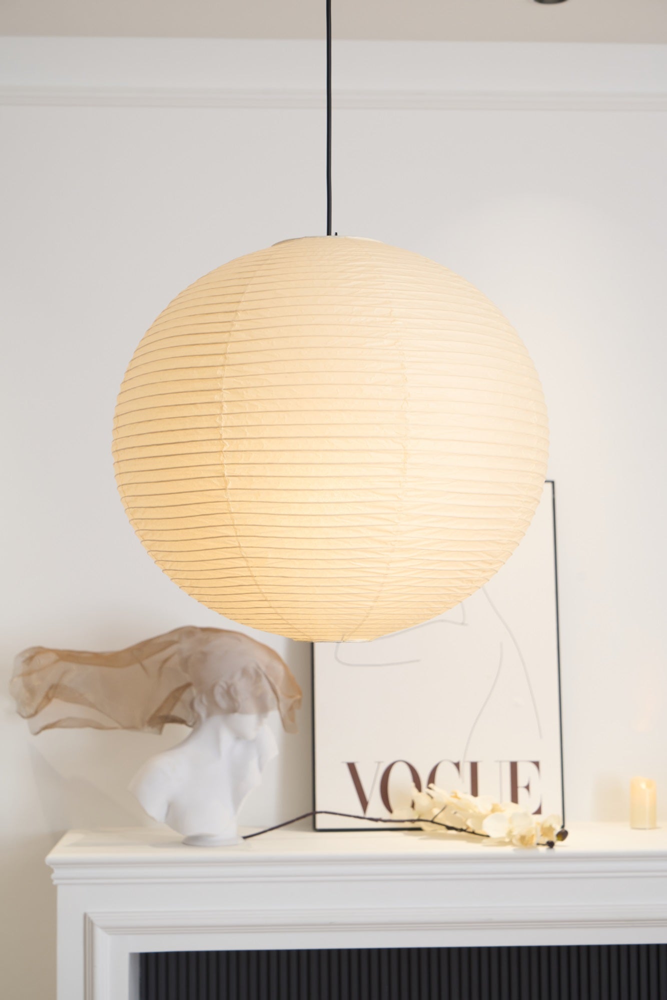 Japanse Mulberry Paper Hanglamp — Handgemaakte Washi Lampenkap Bol Sfeerverlichting | Sansoti