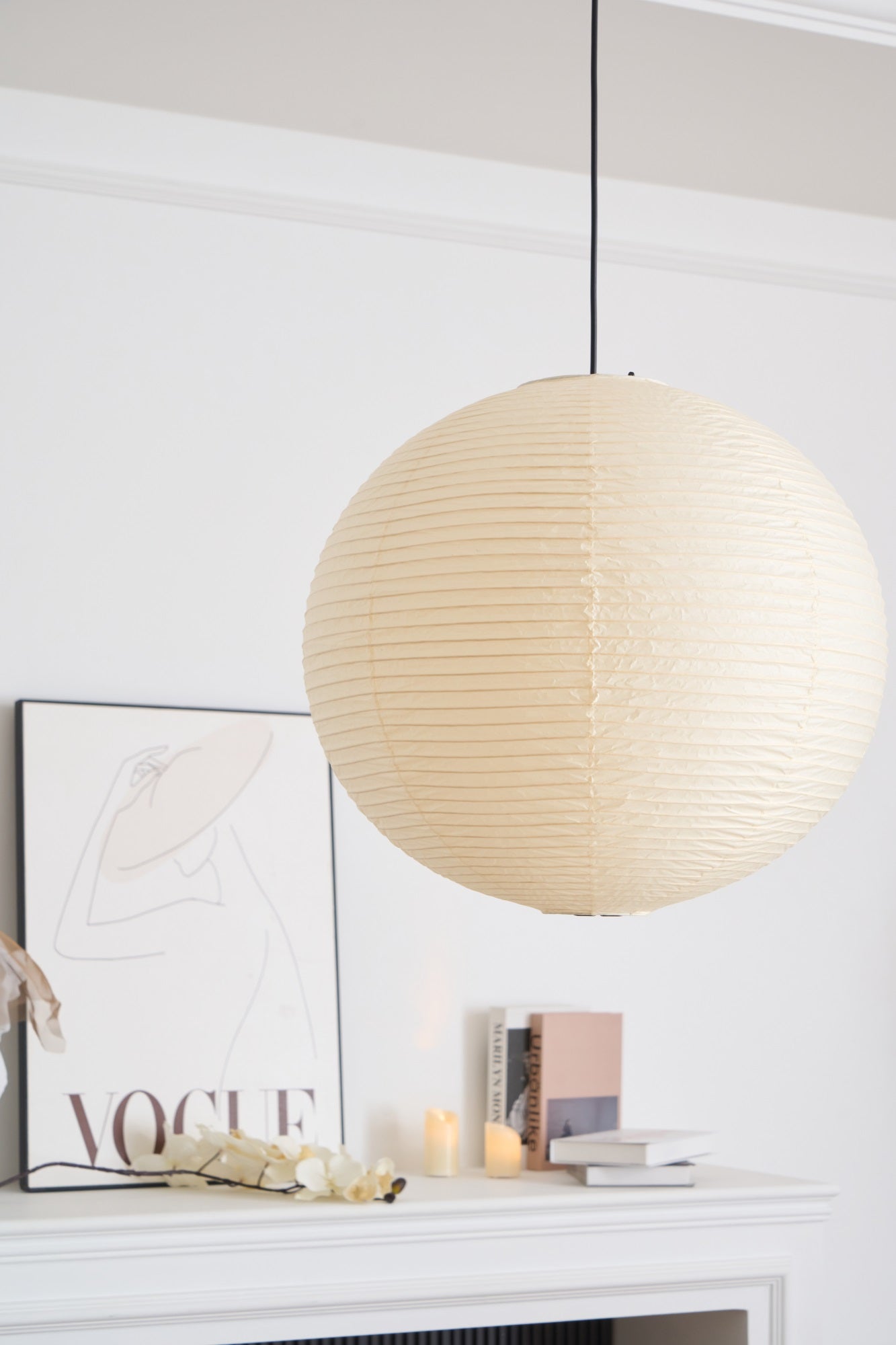 Japanse Mulberry Paper Hanglamp — Handgemaakte Washi Lampenkap Bol Sfeerverlichting | Sansoti