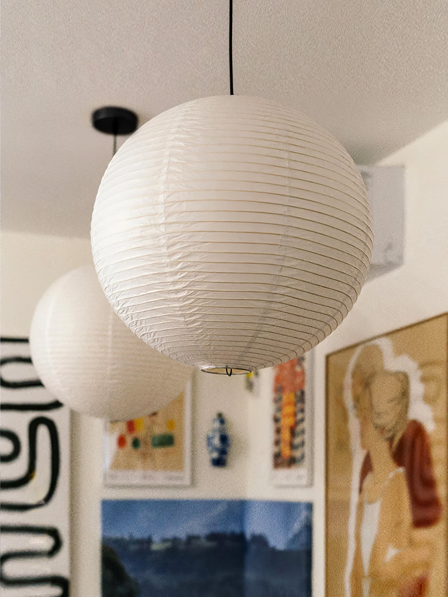 Japanse Mulberry Paper Hanglamp — Handgemaakte Washi Lampenkap Bol Sfeerverlichting | Sansoti