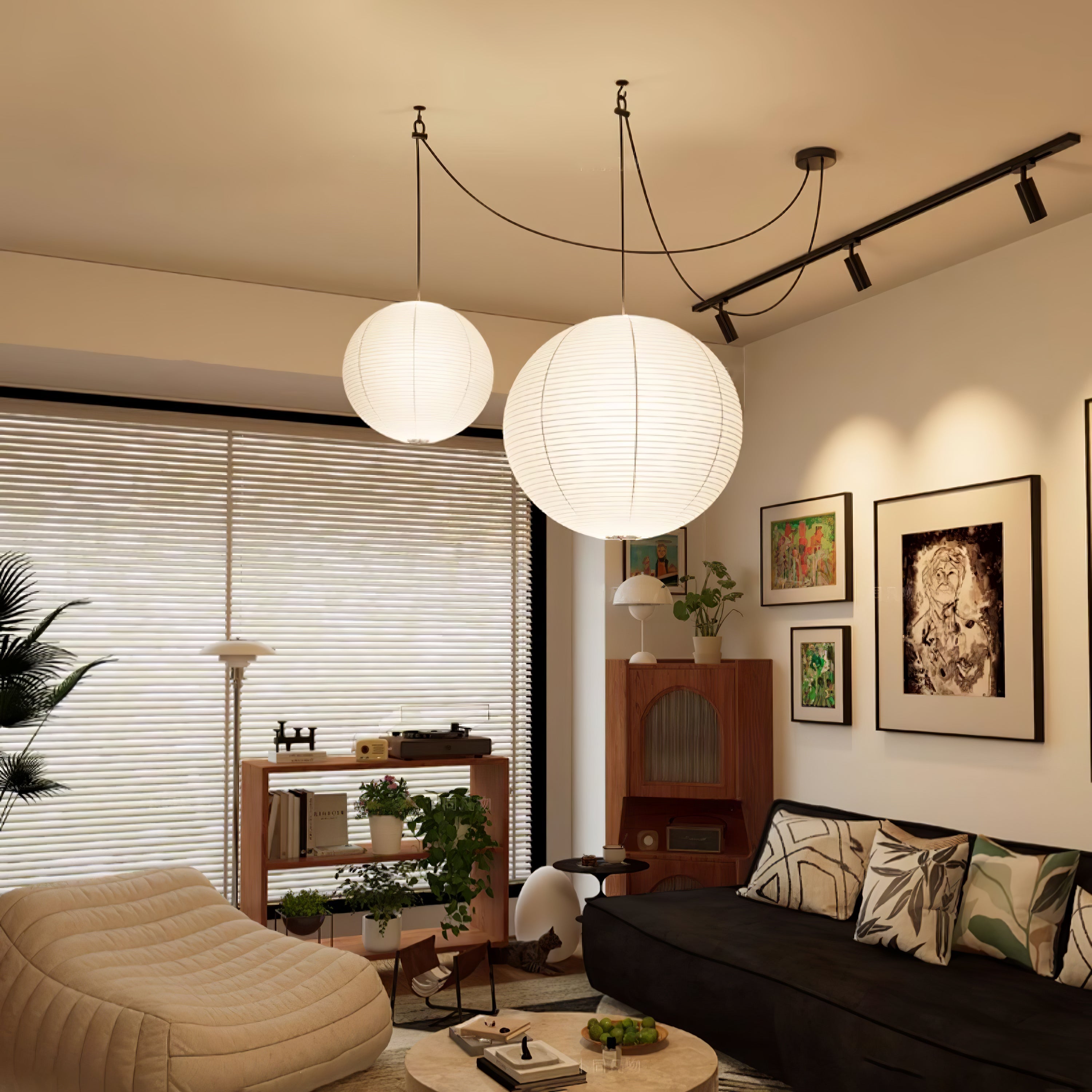 Japanse Mulberry Paper Hanglamp — Handgemaakte Washi Lampenkap Bol Sfeerverlichting | Sansoti