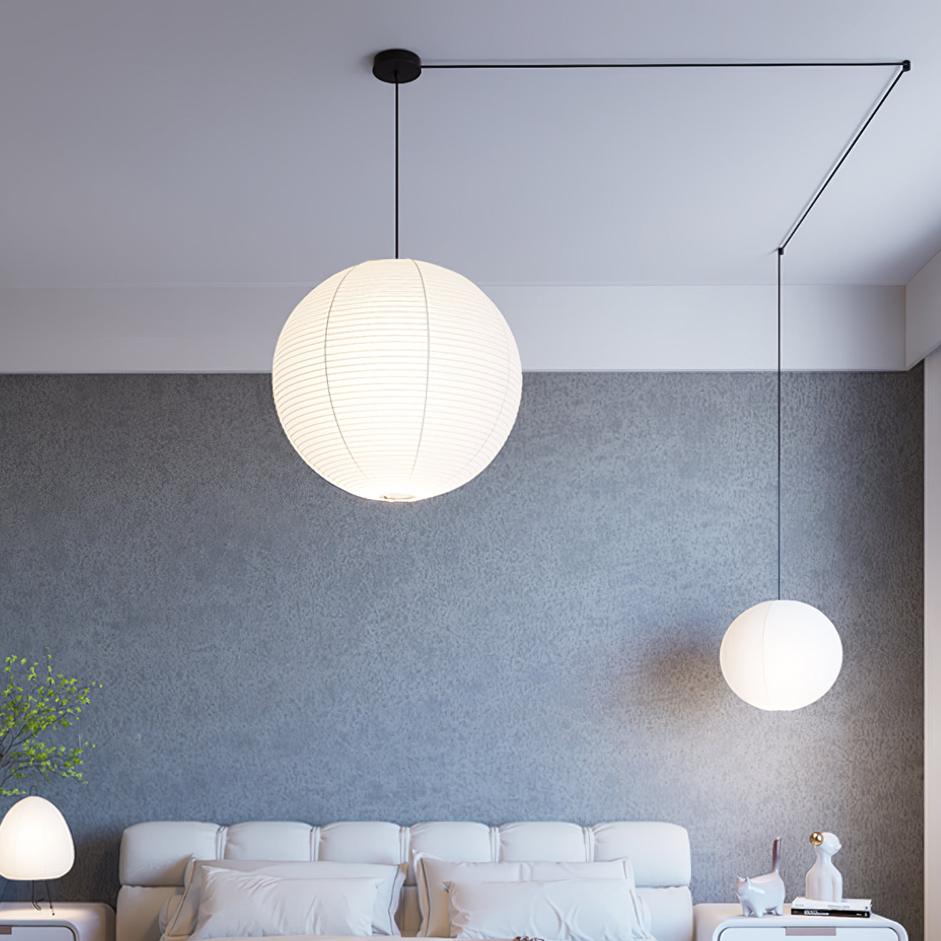 Japanse Mulberry Paper Hanglamp — Handgemaakte Washi Lampenkap Bol Sfeerverlichting | Sansoti
