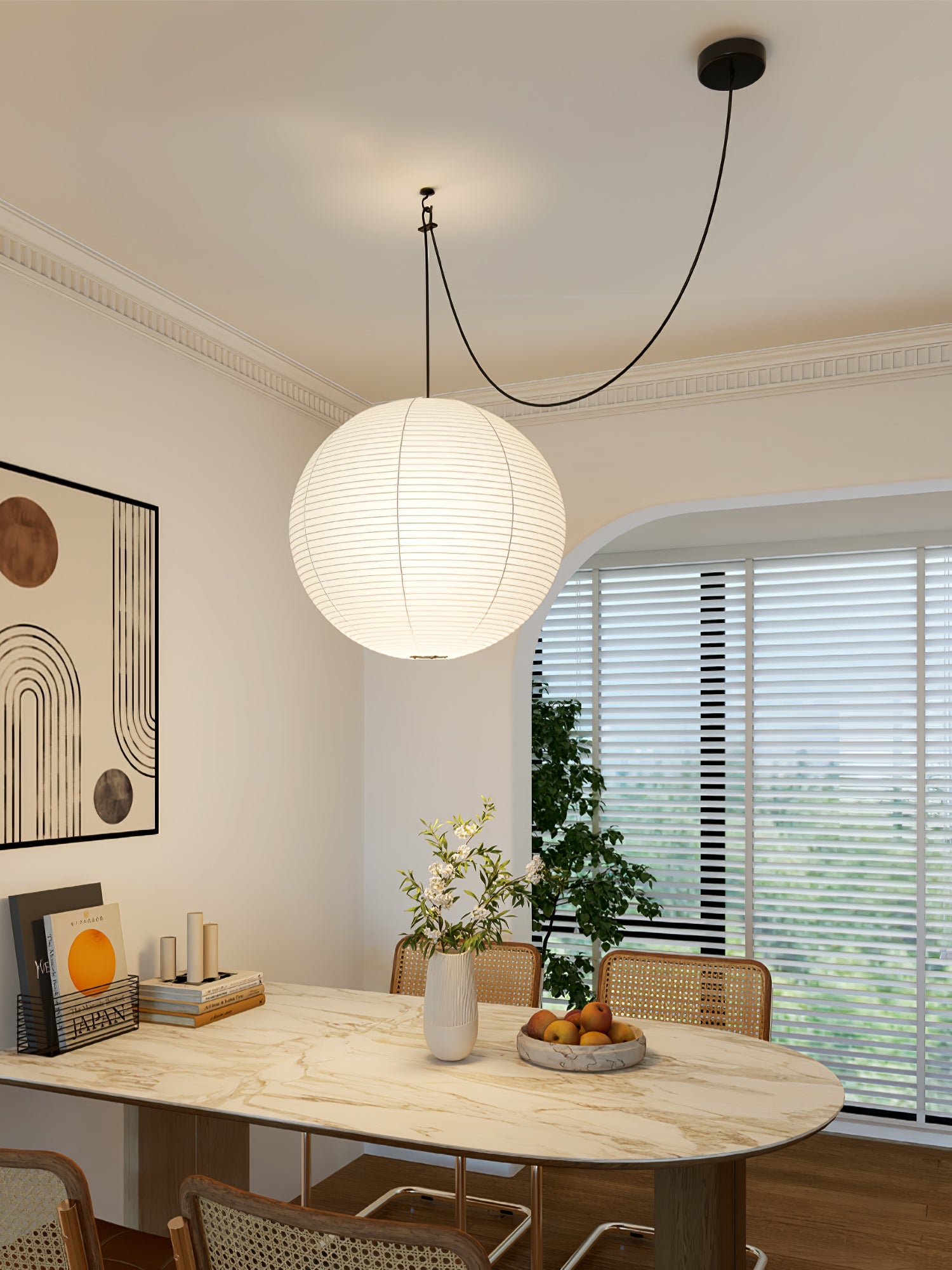 Japanse Mulberry Paper Hanglamp — Handgemaakte Washi Lampenkap Bol Sfeerverlichting | Sansoti