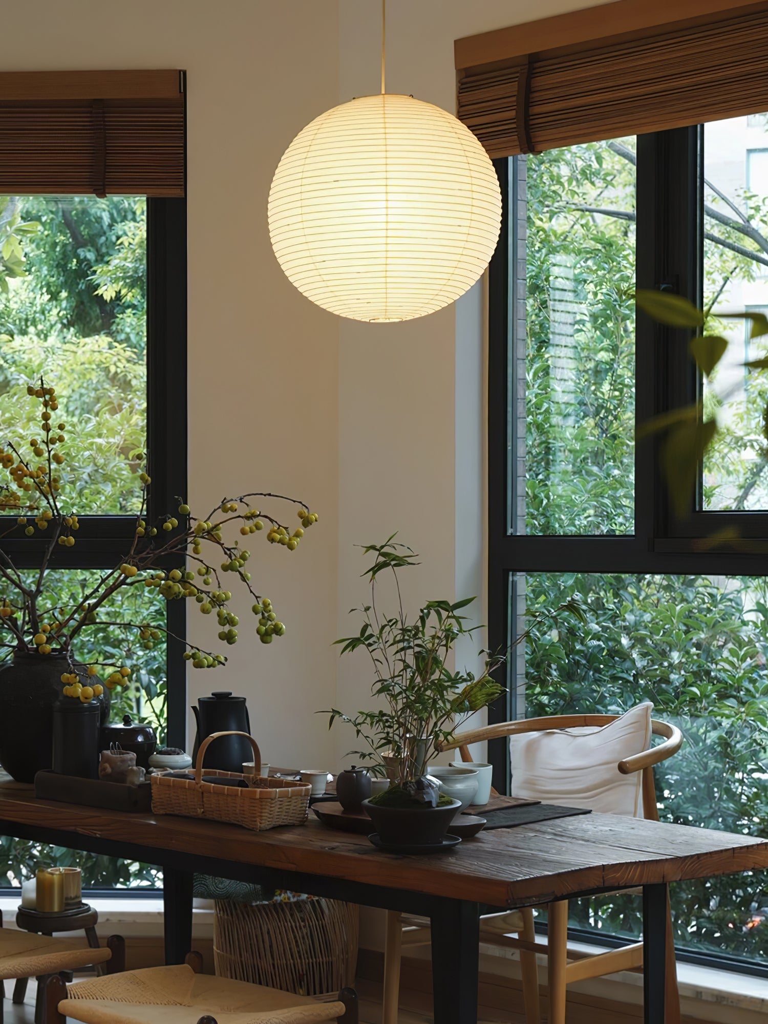 Japans Papieren Bolhanglamp – Handgemaakt Kozo Papier Hanglamp met Stekker – Zwevende Sfeerverlichting voor Woonkamer, Slaapkamer en Eetkamer – 10 Maten Verkrijgbaar | Sansoti