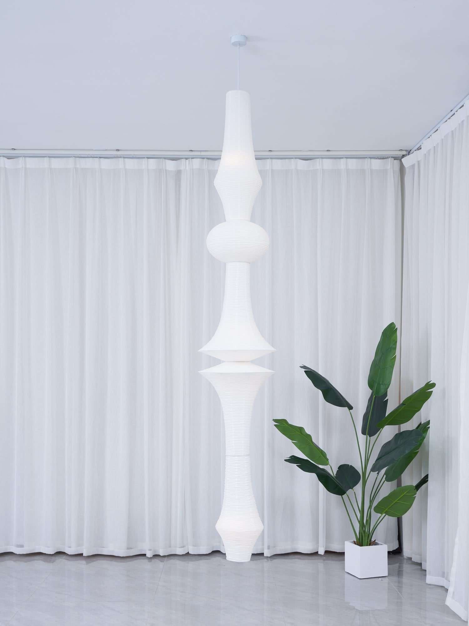 Japanse Hangende Papieren Lamp Zeven Formaten E26/E27 ø33-ø43cm 150-460cm Hoogte Mulberry Washi Moerasschors Translucide Kap Met Handgemaakt Karakter | Sansoti