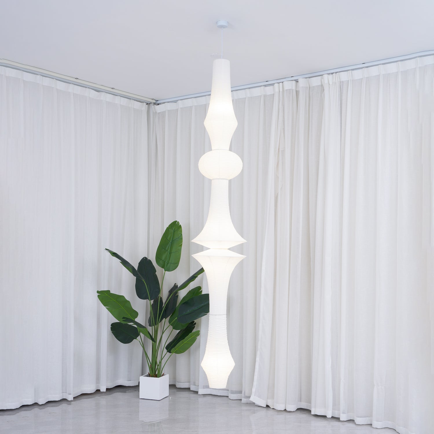 Japanse Hangende Papieren Lamp Zeven Formaten E26/E27 ø33-ø43cm 150-460cm Hoogte Mulberry Washi Moerasschors Translucide Kap Met Handgemaakt Karakter | Sansoti
