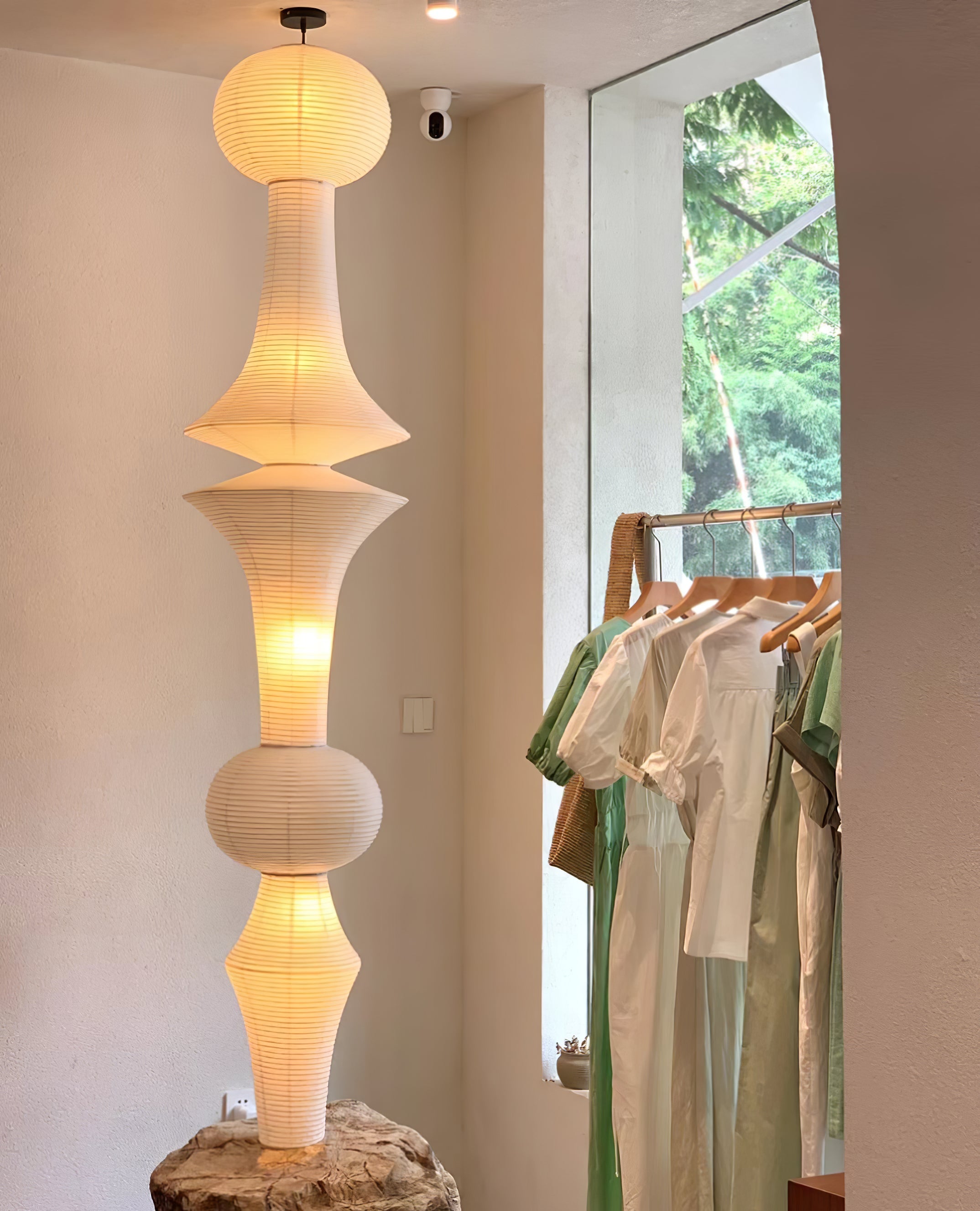 Japanse Hangende Papieren Lamp Zeven Formaten E26/E27 ø33-ø43cm 150-460cm Hoogte Mulberry Washi Moerasschors Translucide Kap Met Handgemaakt Karakter | Sansoti