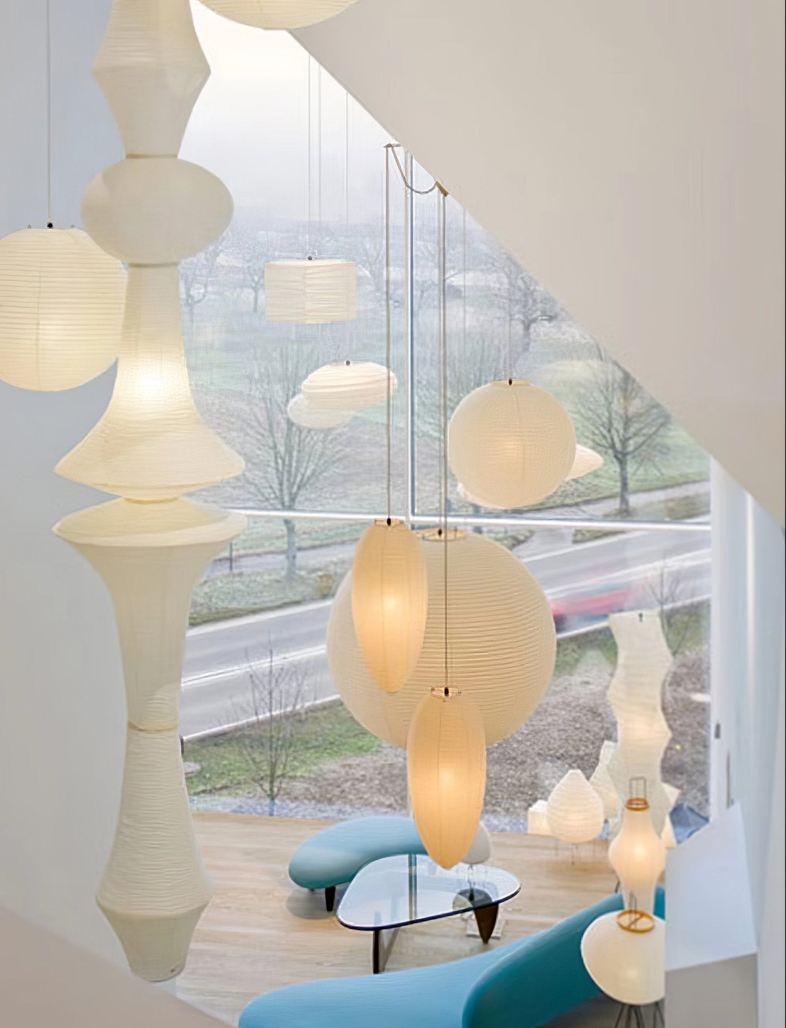 Japanse Hangende Papieren Lamp Zeven Formaten E26/E27 ø33-ø43cm 150-460cm Hoogte Mulberry Washi Moerasschors Translucide Kap Met Handgemaakt Karakter | Sansoti