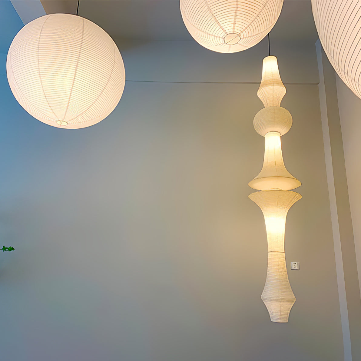Japanse Hangende Papieren Lamp Zeven Formaten E26/E27 ø33-ø43cm 150-460cm Hoogte Mulberry Washi Moerasschors Translucide Kap Met Handgemaakt Karakter | Sansoti
