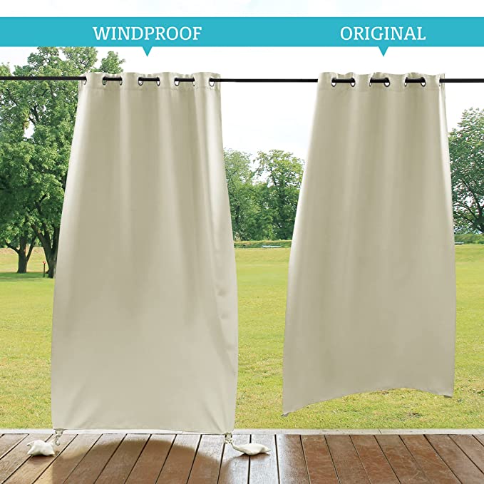 Waterdicht Outdoor Gordijn met Gewichtszakken – Blackout Privacy & UV-Bescherming voor Terras & Veranda | Sansoti