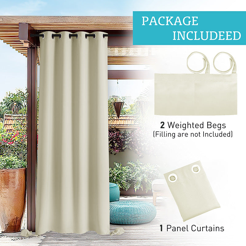 Waterdicht Outdoor Gordijn met Gewichtszakken – Blackout Privacy & UV-Bescherming voor Terras & Veranda | Sansoti