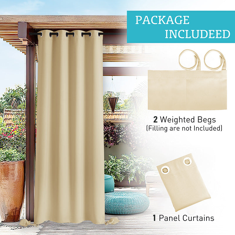 Waterdicht Outdoor Gordijn met Gewichtszakken – Blackout Privacy & UV-Bescherming voor Terras & Veranda | Sansoti