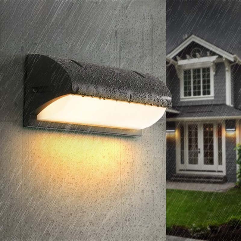 Außenleuchte mit Bewegungssensor, Wandmontage, 18 W LED, schwarz, wasserdicht, Beleuchtung für Garten, Veranda, Einfahrt und Fassade, Garage | Sansoti