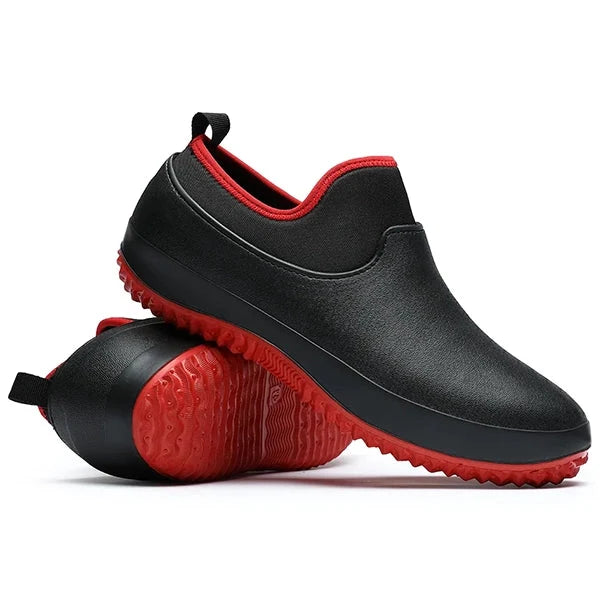 Wasserdichte Arbeitsschuhe zum Hineinschlüpfen, rutschfest, Schwarz Blau Rot, Damen Herren Unisex, Sicherheitsschuhe, Arbeitskleidung | Sansoti