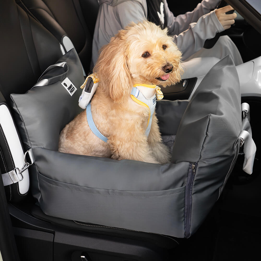 Autostoel Hondenmand First Class - Comfortabel Reiskussen voor Hond of Kat - Verstelbaar Wasbaar Autoreizen | Sansoti