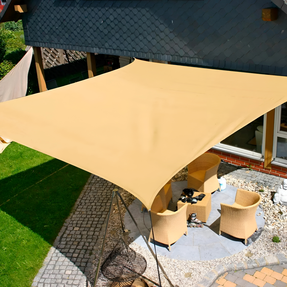 Rechthoekig Zonnezeil Polyester Waterdicht UV-bestendig Tuin Terras Schaduwdoek 98% UV-bescherming Balkondoek | Sansoti