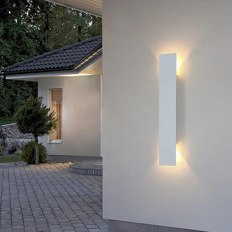 Wasserdichte Aluminium-Wandleuchte für den Außenbereich, COB-LED, dimmbar, warmes und kaltes Weiß, Fassadenbeleuchtung, Außenbeleuchtung | Sansoti