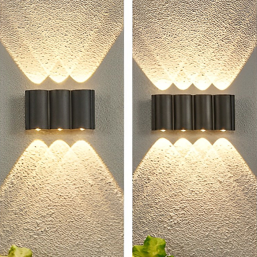 Moderne Buitenwandlamp Aluminium LED Waterdicht IP65 Zwart Sfeerlicht Tuinverlichting Gevelverlichting | Sansoti