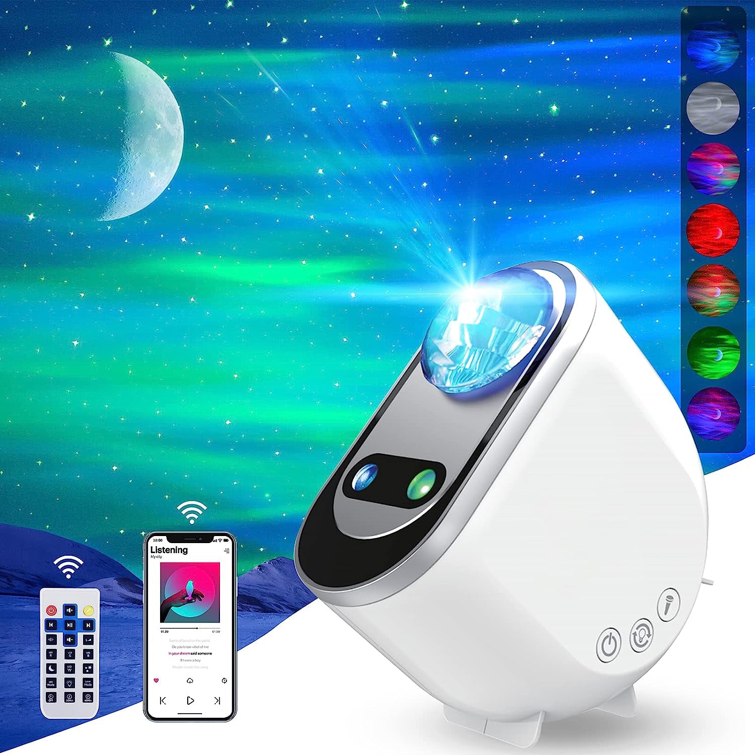 Lampe projecteur ciel étoilé avec télécommande 24 couleurs | Restfield