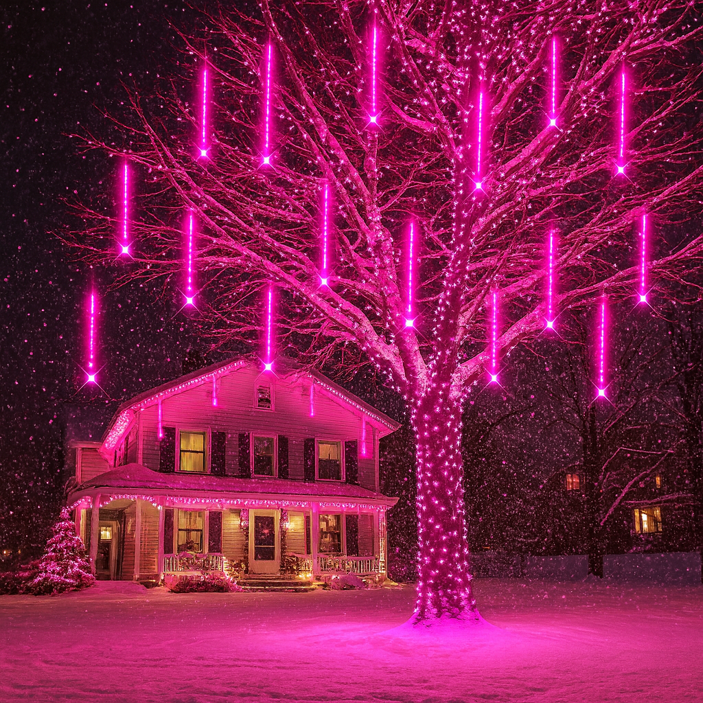 LED Meteorlichtslinger Sneeuwval Effect Buitenverlichting 8-12 Banen USB IP44 Kerstdecoratie Tuin Terras | Sansoti