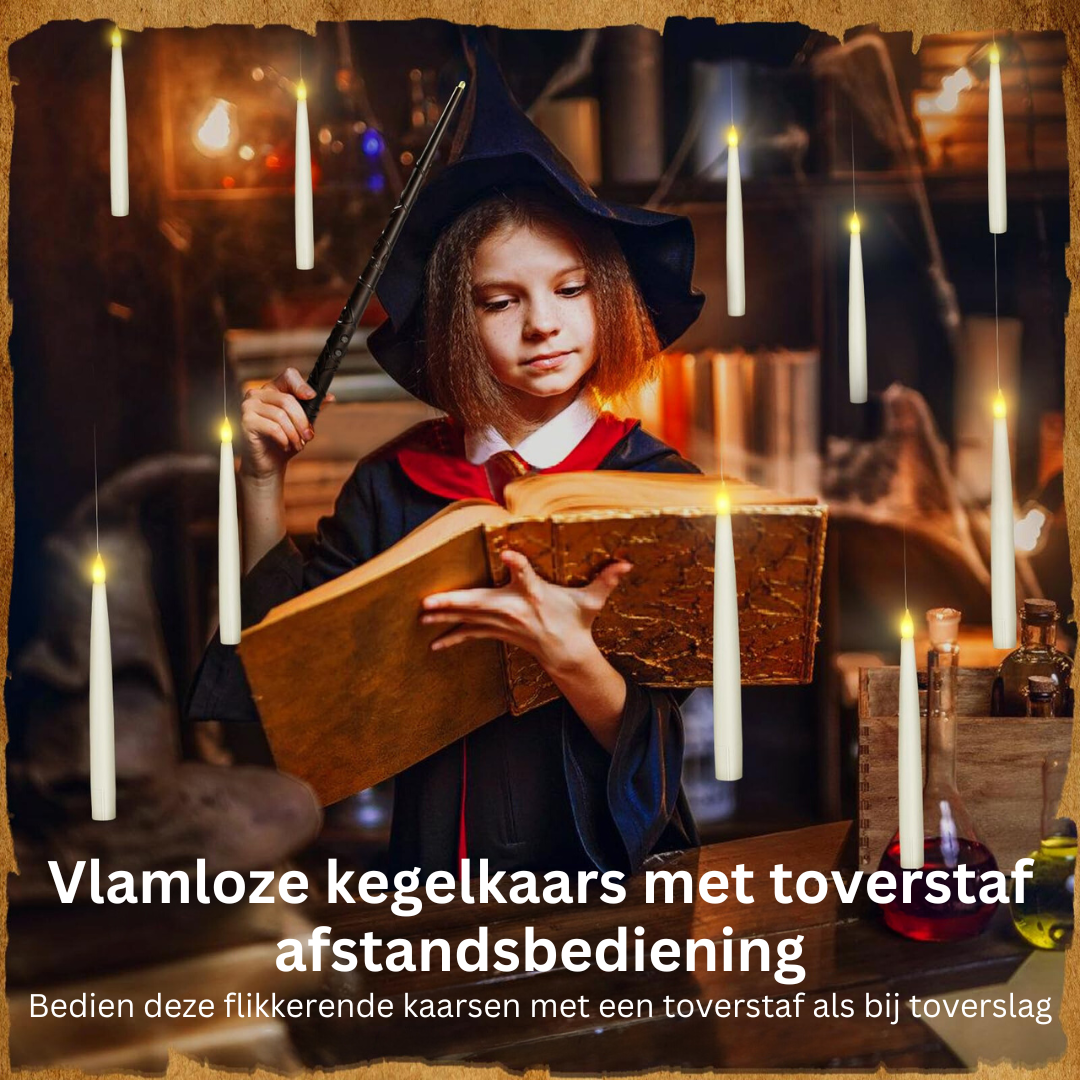 LED Vlamloze Kaarsen met Toverstaf Afstandsbediening – Veilige Sfeerverlichting voor Feesten en Thuis | Sansoti