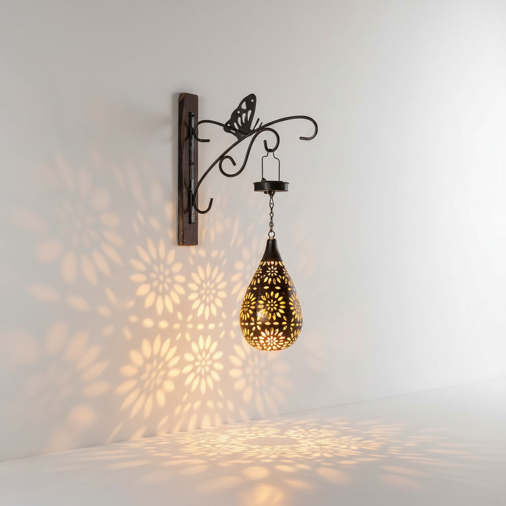 Hanglamp op Zonne-energie voor Tuin Terras Pad Verlichting Roestvrij Staal Weerbestendig LED Buitenlamp | Sansoti